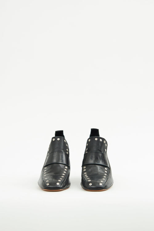 Celine Black Leather Studded Pump