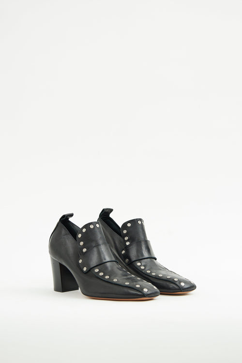 Celine Black Leather Studded Pump