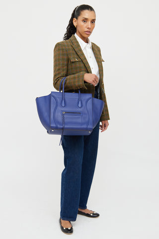 Celine Blue Calfskin Phantom Medium Tote Bag