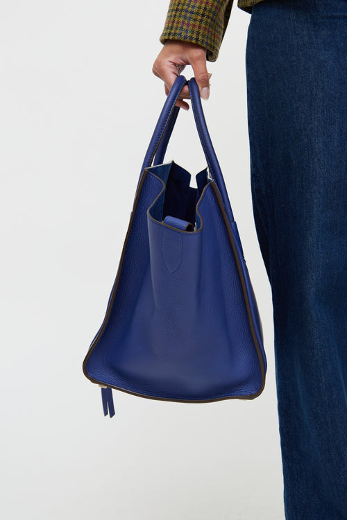 Celine Blue Calfskin Phantom Medium Tote Bag