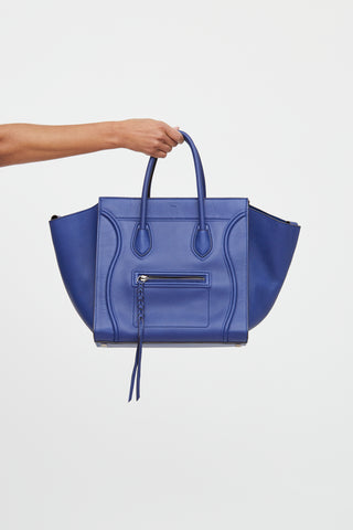 Celine Blue Calfskin Phantom Medium Tote Bag