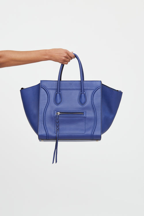 Celine Blue Calfskin Phantom Medium Tote Bag