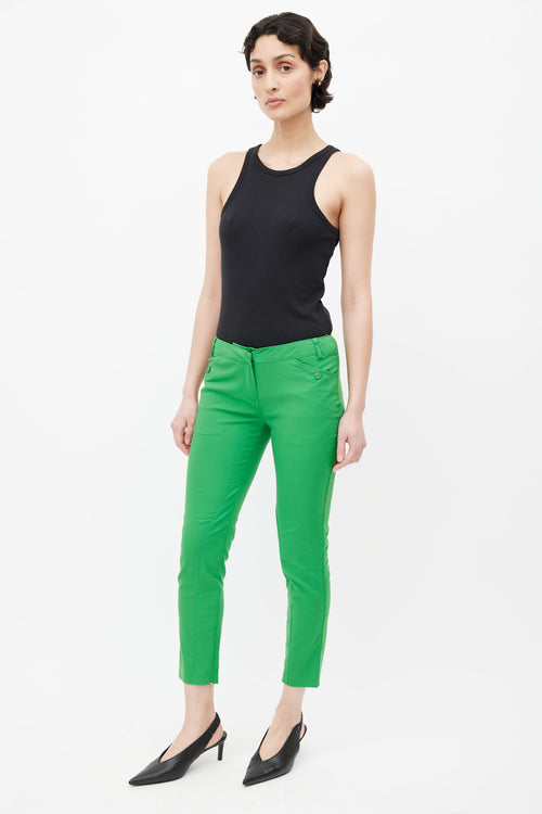 Celine Bright Green Slim Leg Trouser