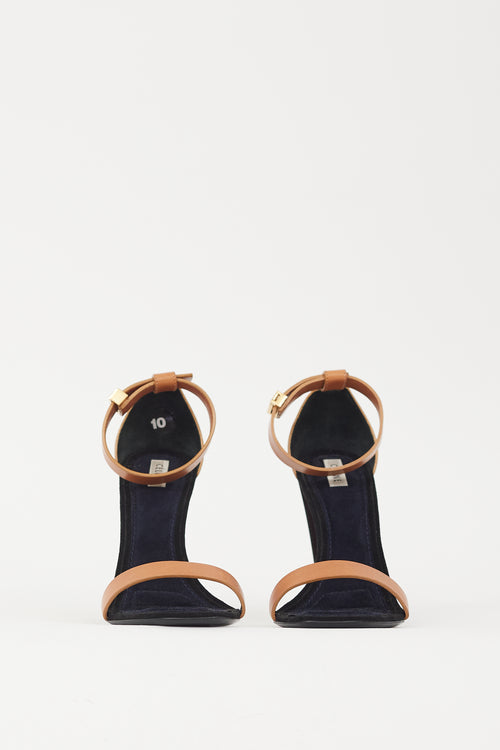 Celine Brown 
Black Leather 
Suede Heel