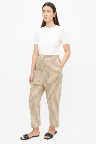 Celine Brown 
Black Linen Stripe Trouser