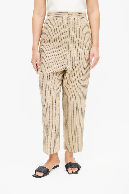 Celine Brown 
Black Linen Stripe Trouser