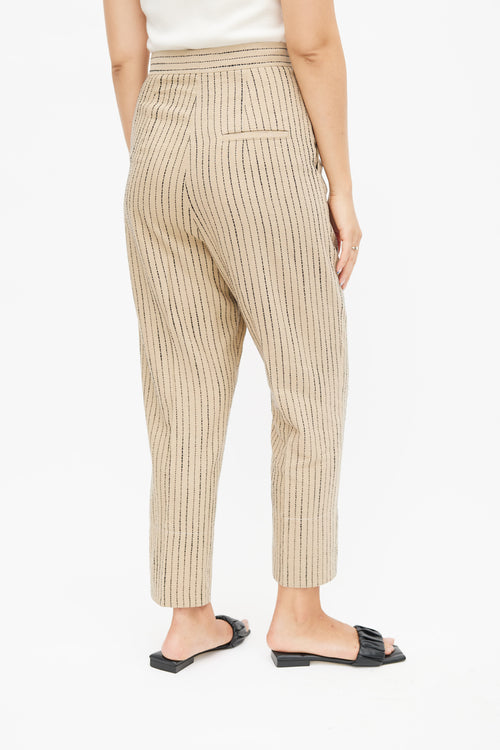 Celine Brown 
Black Linen Stripe Trouser