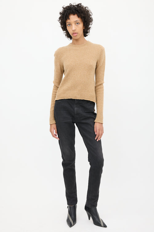 Celine Brown Cashmere Triomphe Sweater