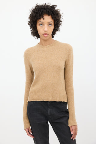 Celine Brown Cashmere Triomphe Sweater