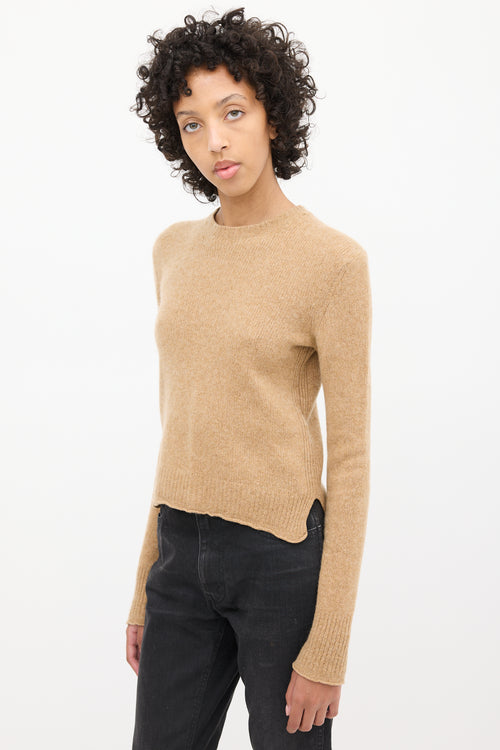 Celine Brown Cashmere Triomphe Sweater