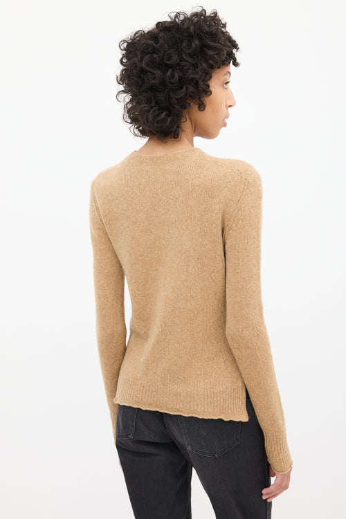 Celine Brown Cashmere Triomphe Sweater