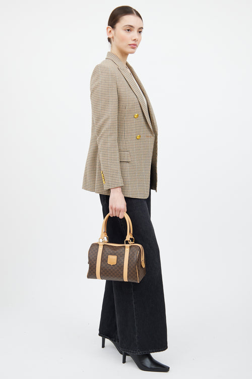 Celine Brown Macadam Boston Monogram Bag