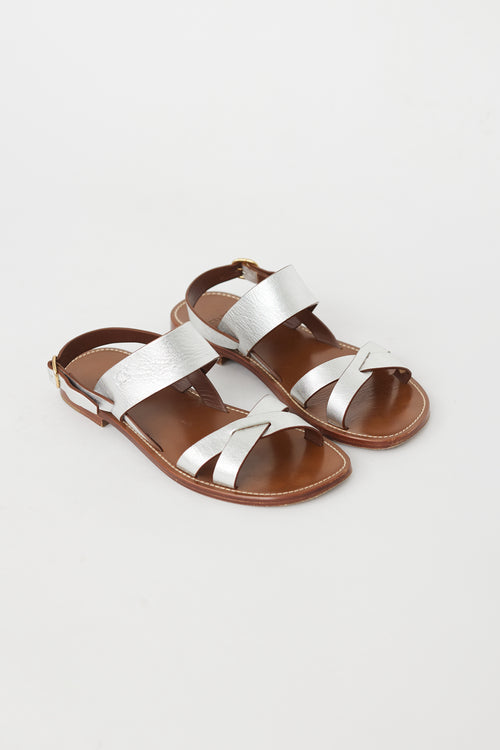 Celine Brown 
Silver Strappy Sandal