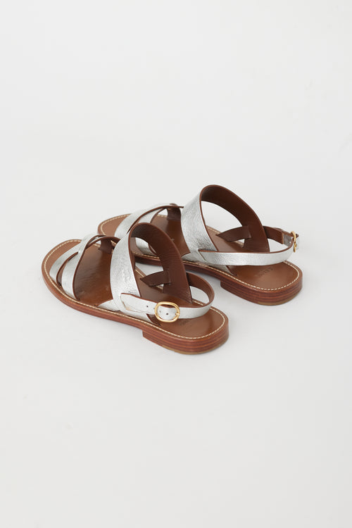 Celine Brown 
Silver Strappy Sandal