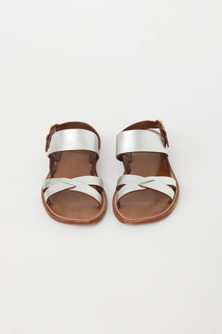 Celine Brown 
Silver Strappy Sandal