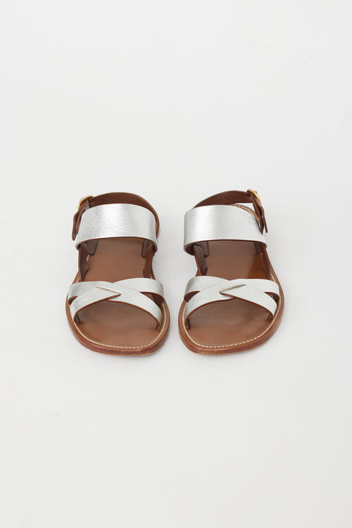 Celine Brown 
Silver Strappy Sandal