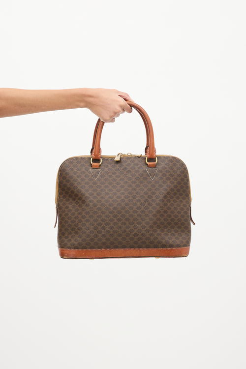 Celine Brown Triomphe Macadam Top Handle Bag