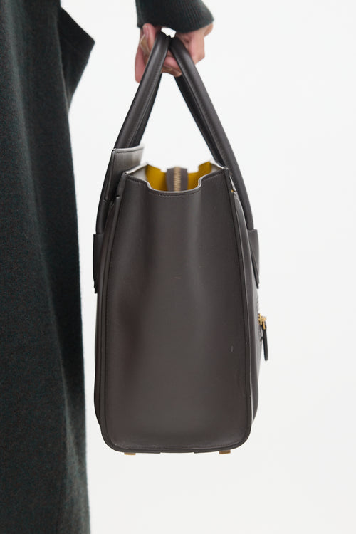 Celine Brown 
Yellow Leather Luggage Tote