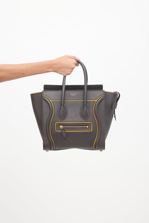 Celine Brown 
Yellow Leather Luggage Tote