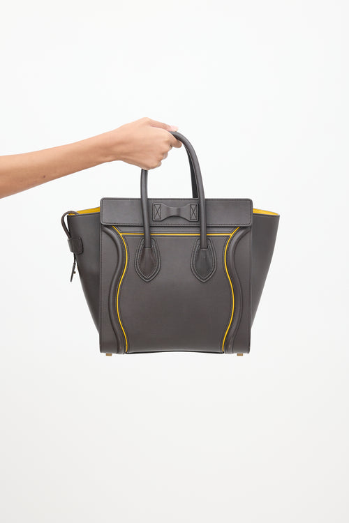 Celine Brown 
Yellow Leather Luggage Tote