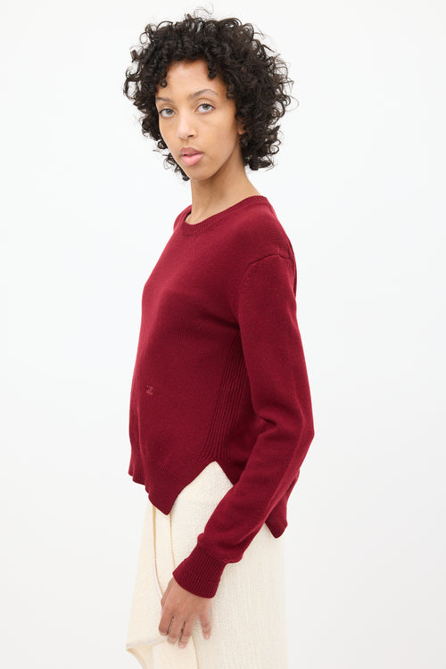 Celine Burgundy Cashmere Triomphe Sweater