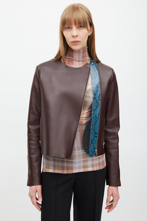 Celine Burgundy 
Multicolour Leather Jacket