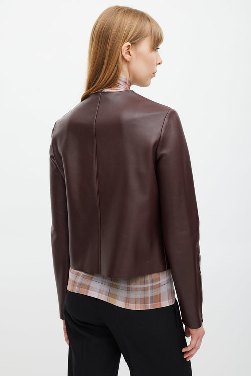 Celine Burgundy 
Multicolour Leather Jacket