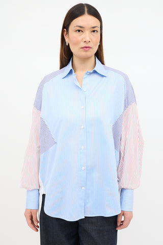 Colour Block Pinstripe Shirt