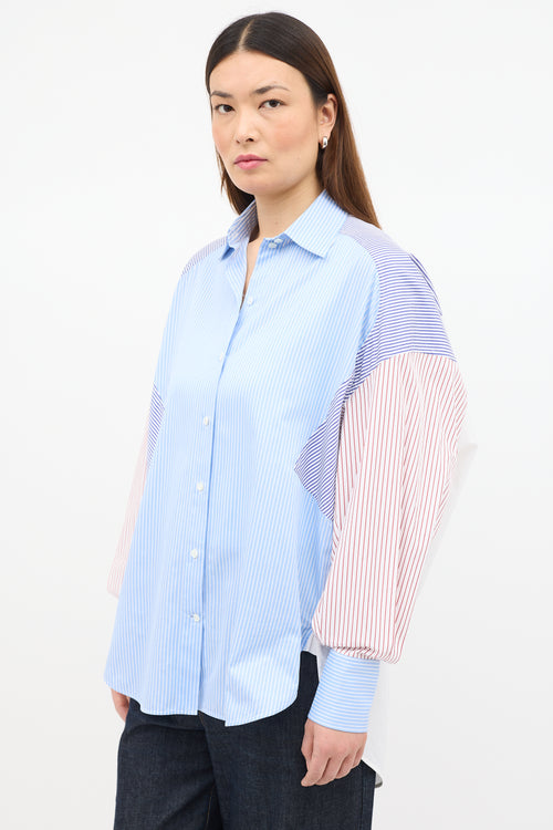 Colour Block Pinstripe Shirt