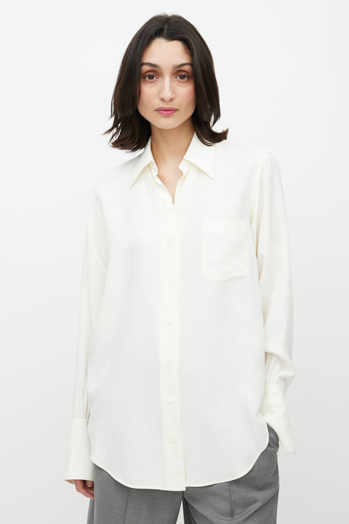 Celine Cream Satin Shirt