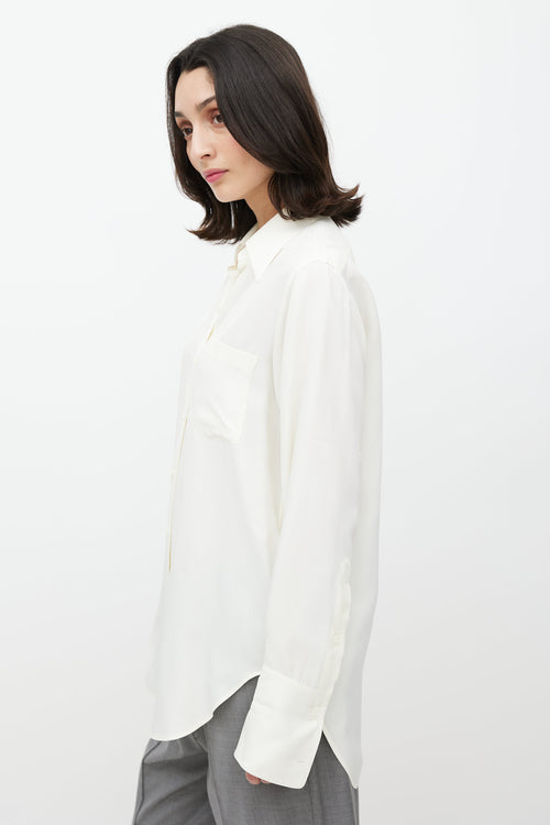 Celine Cream Satin Shirt