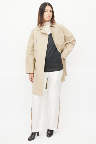 Celine FW 2016 Beige Coated Cotton Coat