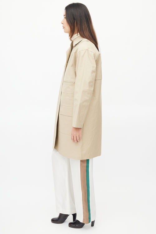 Celine FW 2016 Beige Coated Cotton Coat