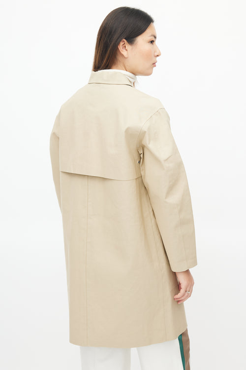 Celine FW 2016 Beige Coated Cotton Coat