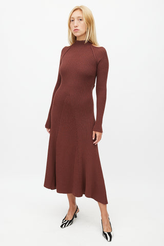 Celine Fall 2015 Brown Knit Backless Dress