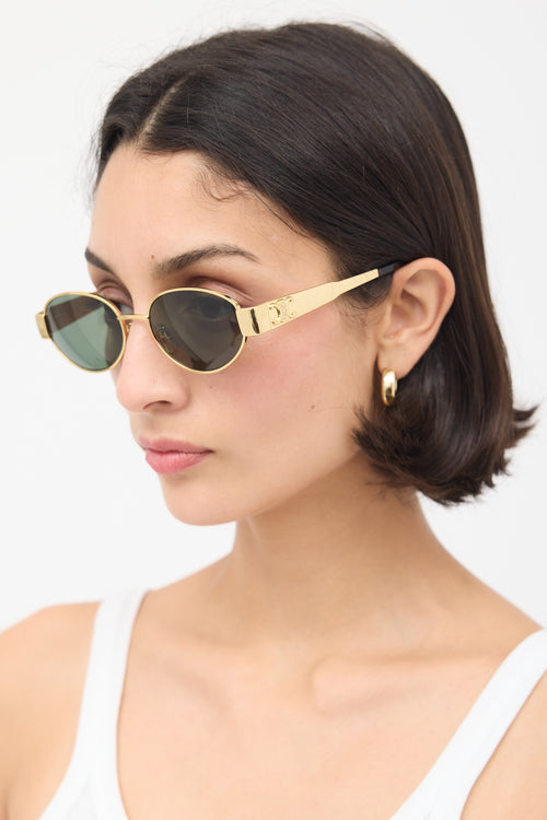 Celine Gold 
Brown CL40235U Oval Sunglasses