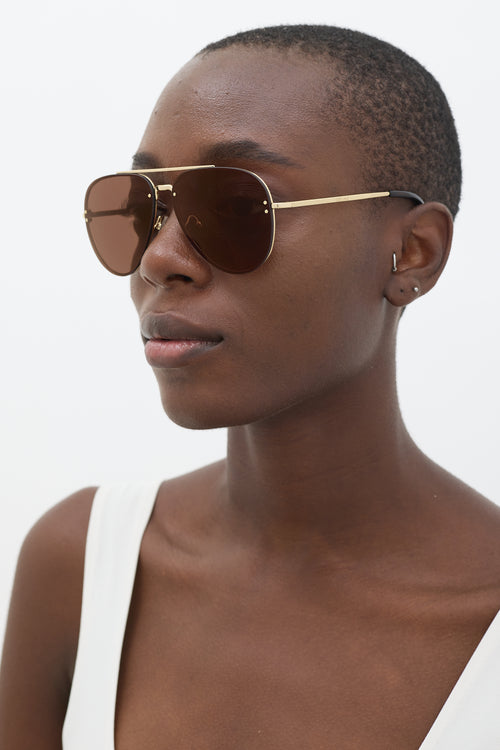 Celine Gold 
Brown CL41391/S Aviator Sunglasses