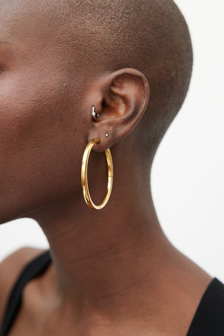 Celine Gold Thick Hoop Earring