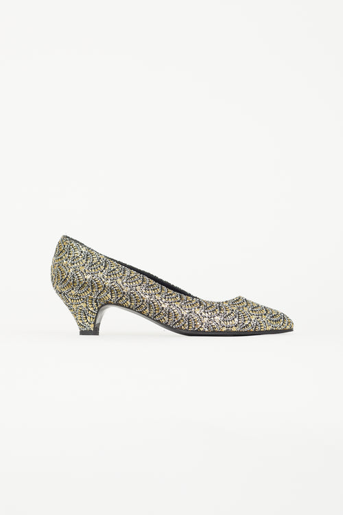 Celine Silver 
Gold Metallic Pump