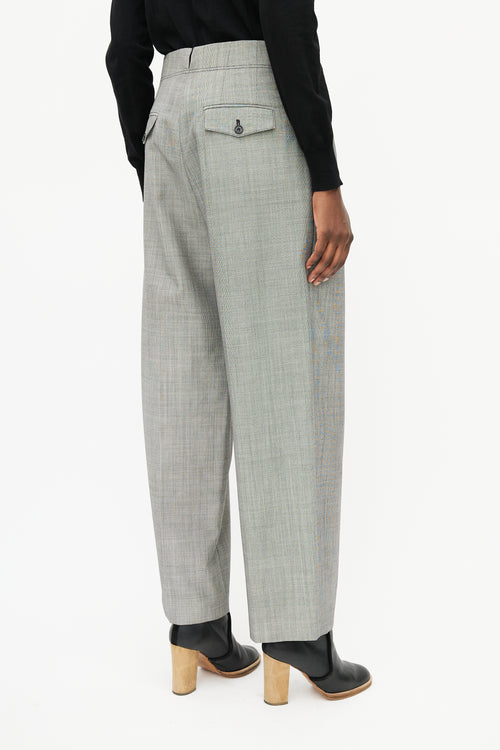 Celine Grey 
Black Pleated Wool Trouser