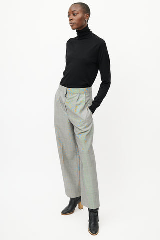 Celine Grey 
Black Pleated Wool Trouser