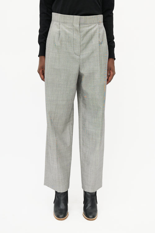 Celine Grey 
Black Pleated Wool Trouser