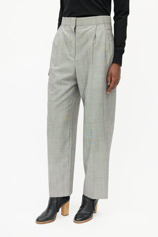 Celine Grey 
Black Pleated Wool Trouser