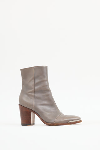 Celine Grey Leather Boot