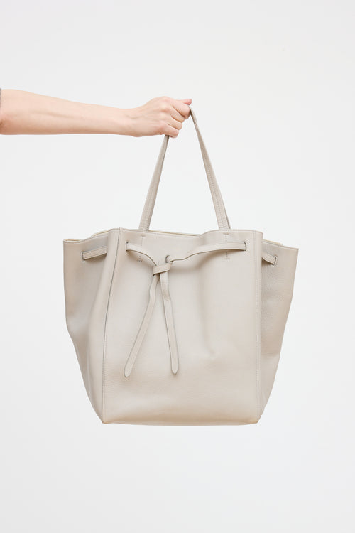 Celine Grey Leather Cabas Phantom Medium Tote