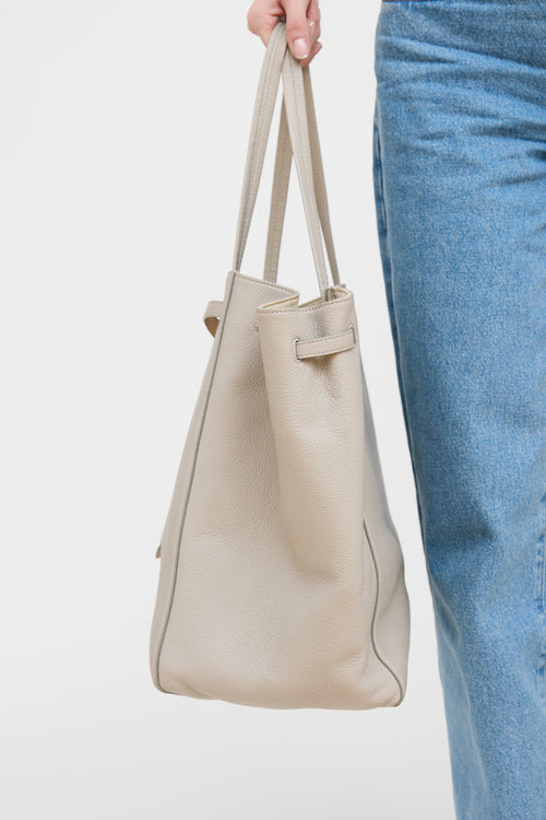 Celine Grey Leather Cabas Phantom Medium Tote