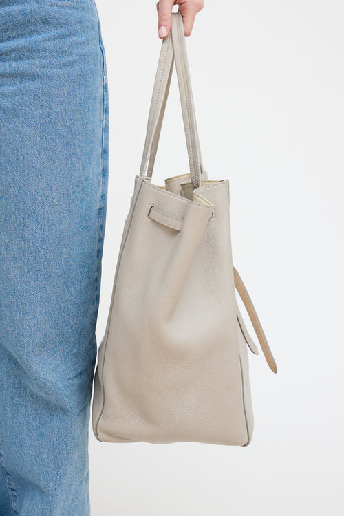 Celine Grey Leather Cabas Phantom Medium Tote