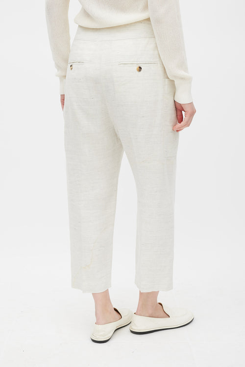 Celine Grey Linen Cropped Trouser