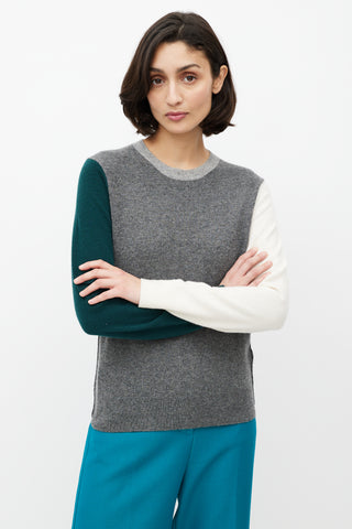 Celine Grey 
Multicolour Wool Colourblock Sweater