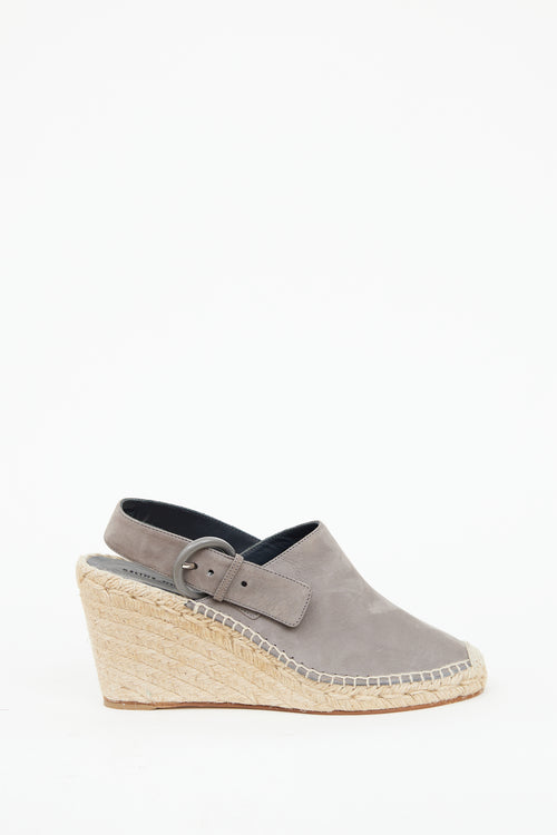 Celine Grey Suede Espadrille Wedge